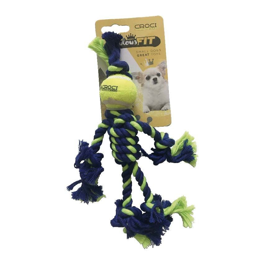 croci-cotonosso-corde-balle-chien-bleue-16-cm-coton image 3