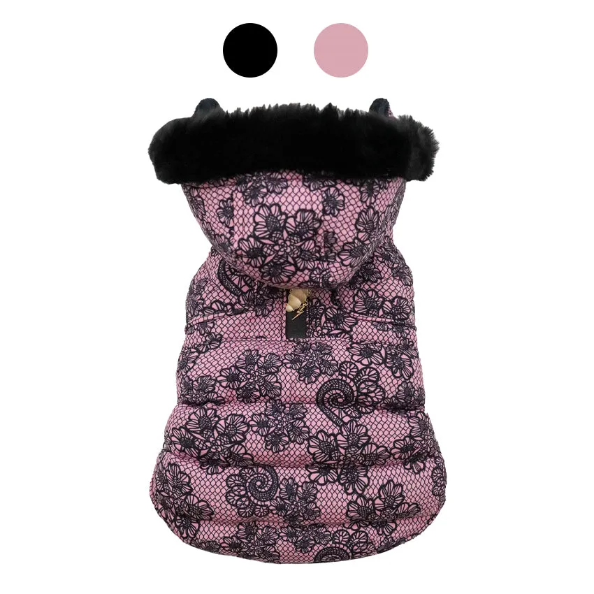 croci-manteau-matelass-chien-col-haut-gris-bijou-30-cm image 1