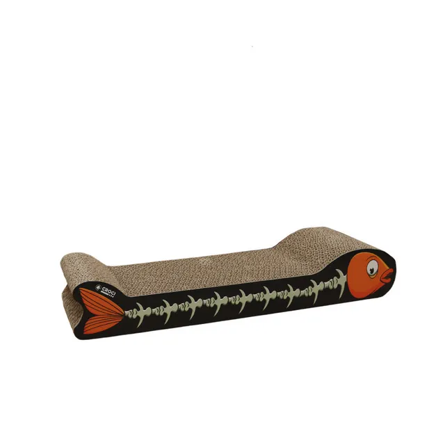 croci-griffoir-poisson-carton-chat-avec-herbe-chat image 1