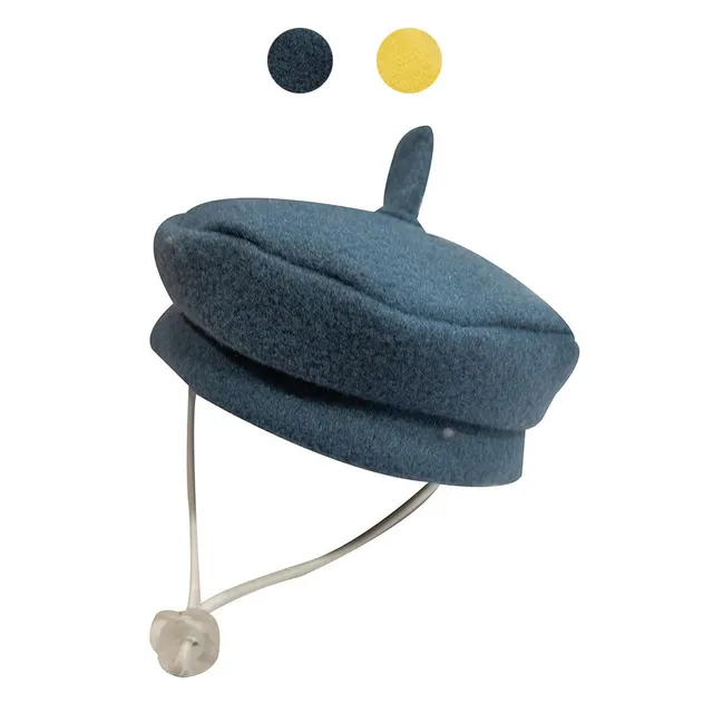 croci-boho-chapeau-chien-feutre-bleu-r-glable-8-cm image 1