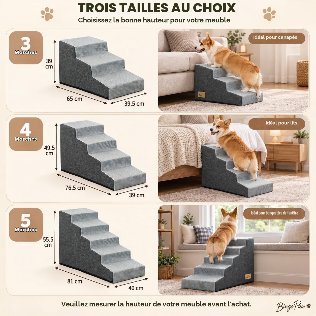 bingopaw-escalier-chien-4-marches-49-5-cm-mousse image 3