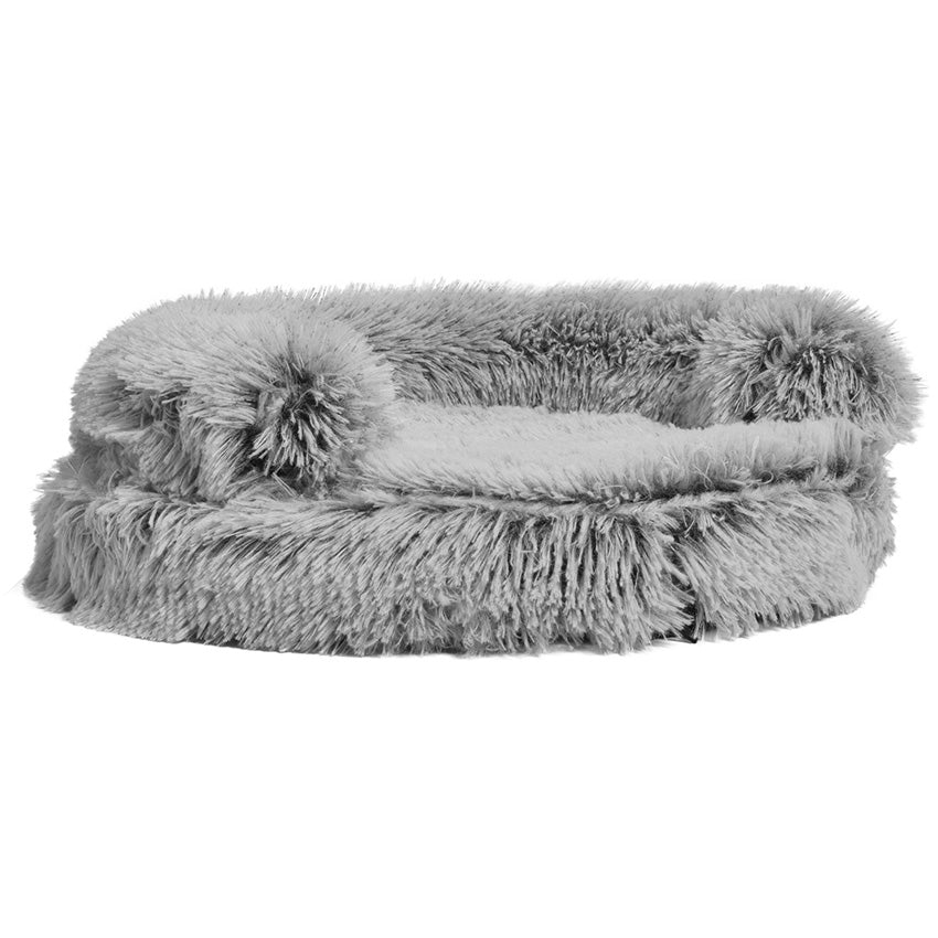 croci-bobby-poilu-canap-chat-rond-gris-douillet image 2