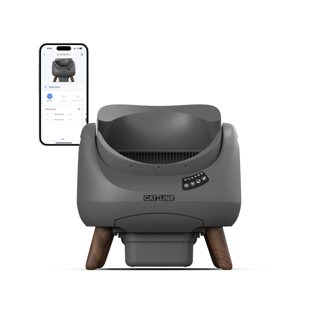 catlink-self-cleaning-litter-box-scooper-open-x-gris-fonc image 1