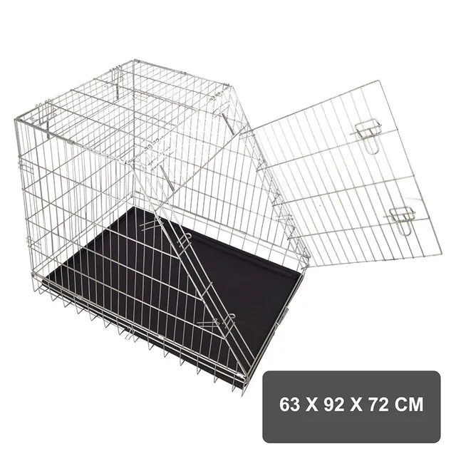 croci-cage-chien-m-tal-galvanis-92x63x72-cm-transport image 1