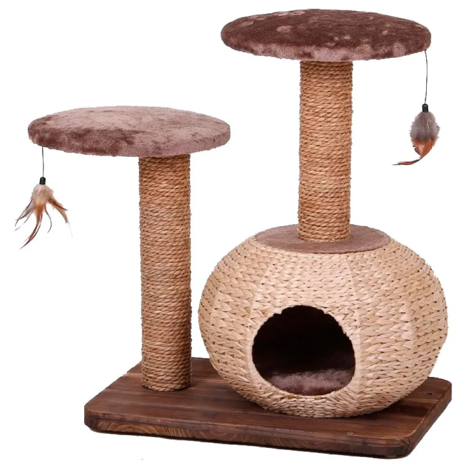 croci-natural-bonsai-arbre-chat-avec-niche-et-jouets-plumes image 1