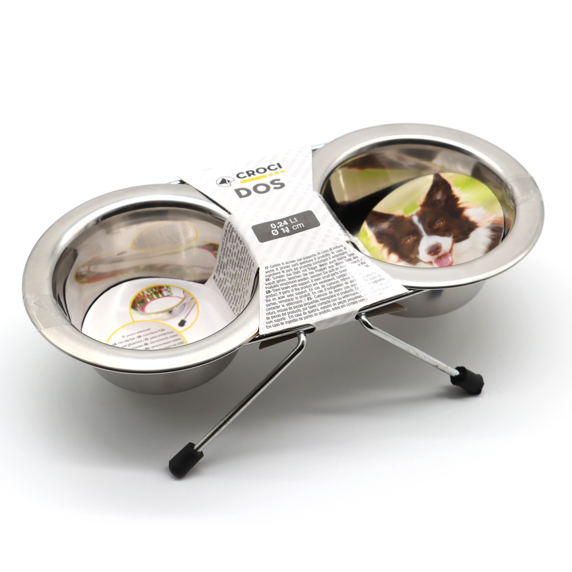 croci-dos-gamelle-inox-sur-support-470-ml-lot-de-2 image 1