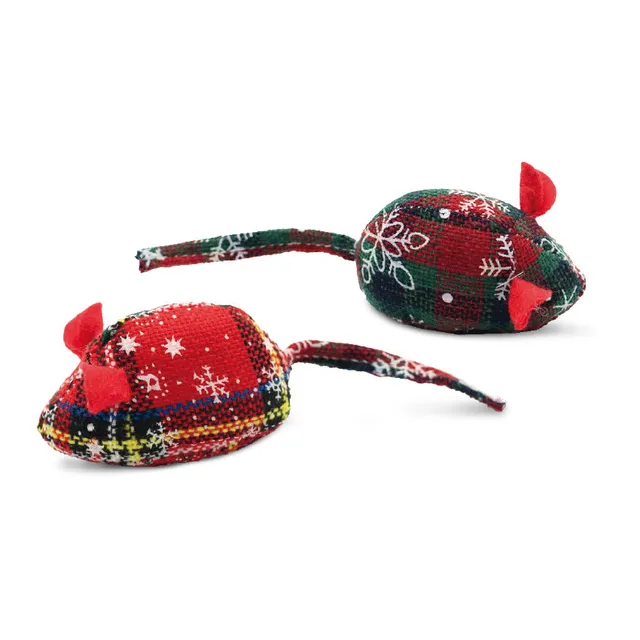 croci-xmas-tartan-mouse-jouet-chat-souris-herbe-chat-no-l image 1