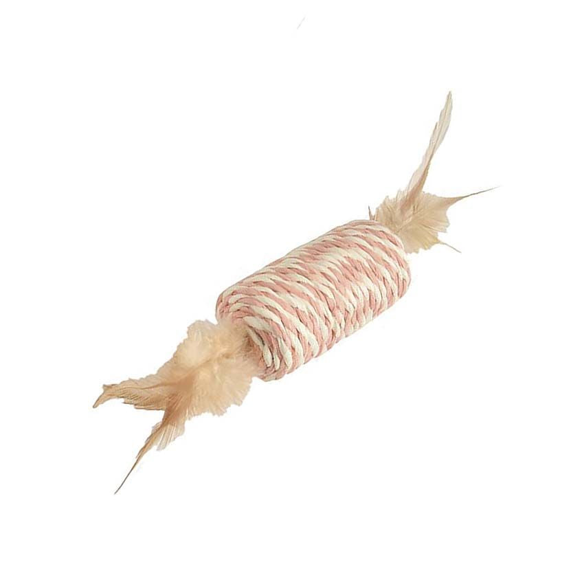 croci-bobby-jouet-chat-tube-corde-papier-plumes-8-cm image 4