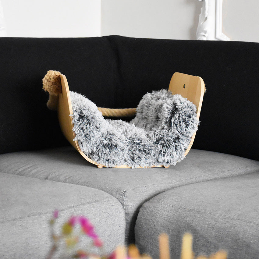 croci-bobby-poilu-matelas-chat-roll-50-gris image 4