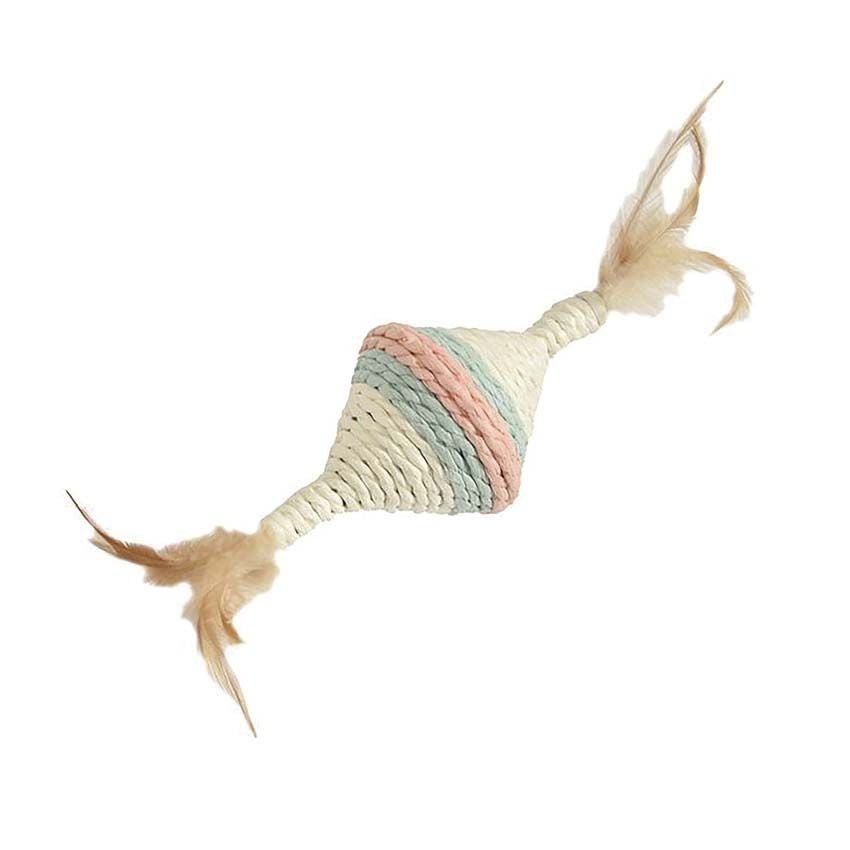 croci-bobby-youpi-jouet-chat-corde-papier-noir-12-cm-plumes image 2