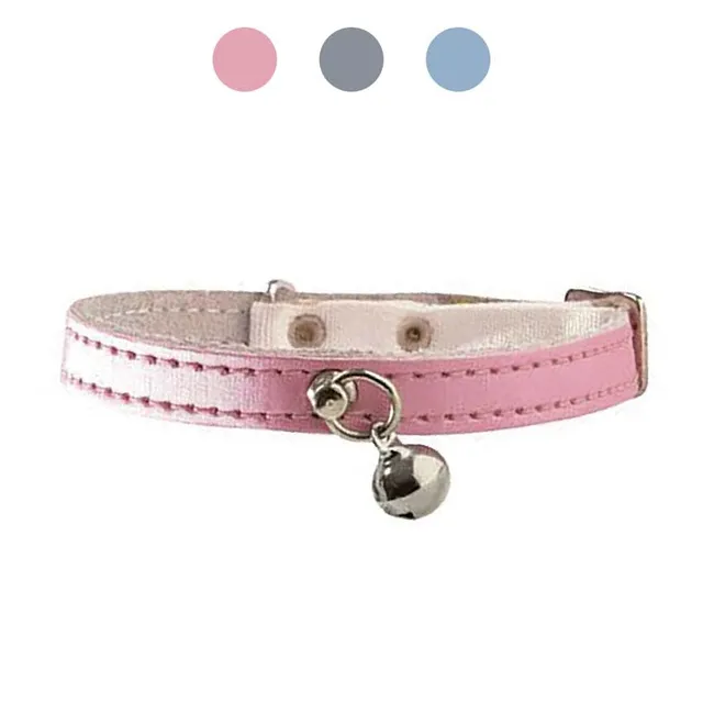 croci-bobby-irise-collier-chat-cuir-bleu-iris image 1