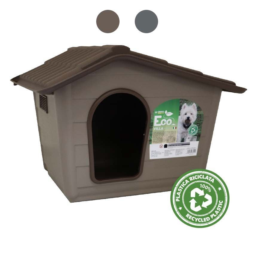 croci-niche-chien-plastique-recycl-gris-99x70x75-cm image 1