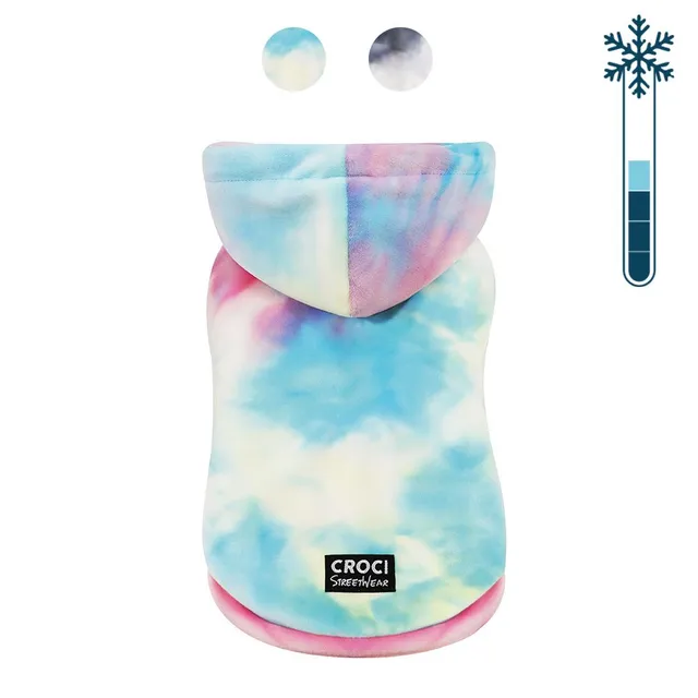 croci-kaleido-sweat-noir-pour-chien-30-cm-capuche image 1