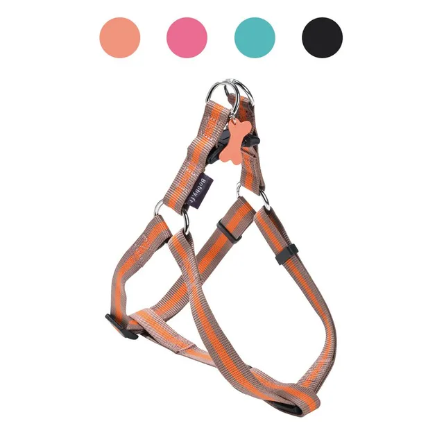 croci-bobby-arlequin-harnais-chien-nylon-marron-32-52-cm image 1