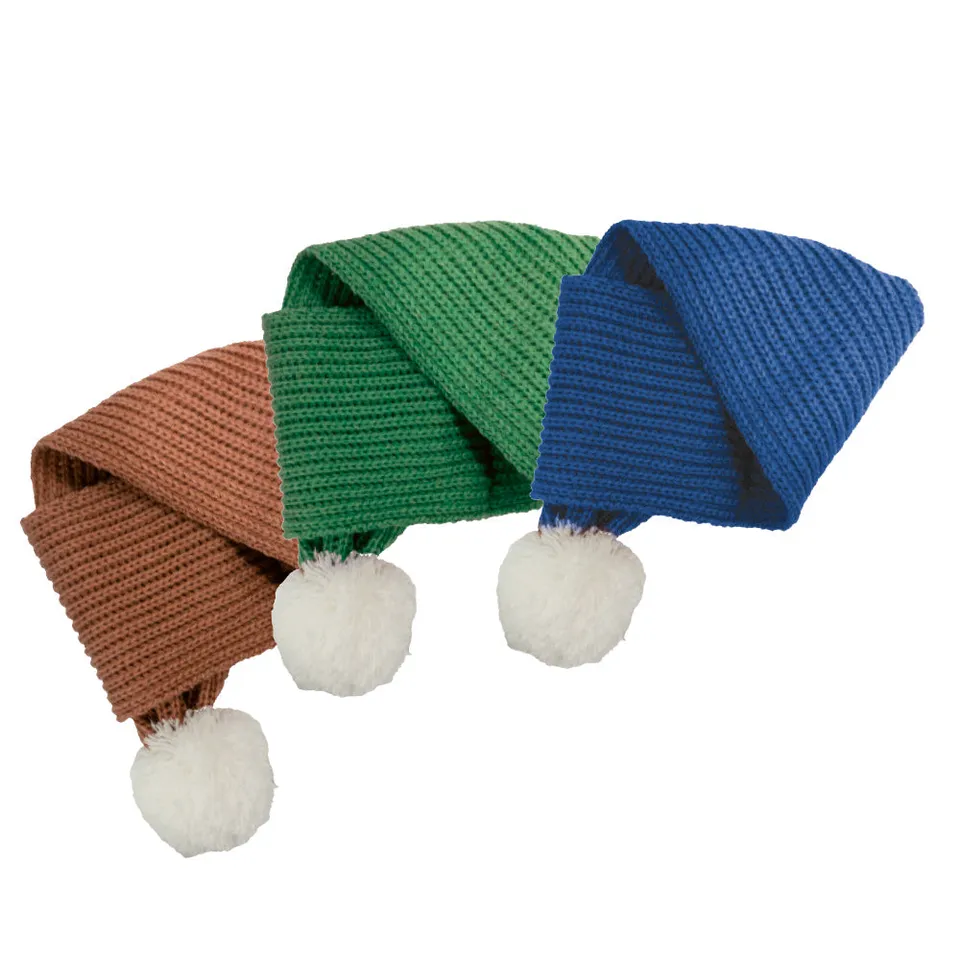 croci-oslo-charpe-chien-chat-pompon-bleue-45x7-cm image 1