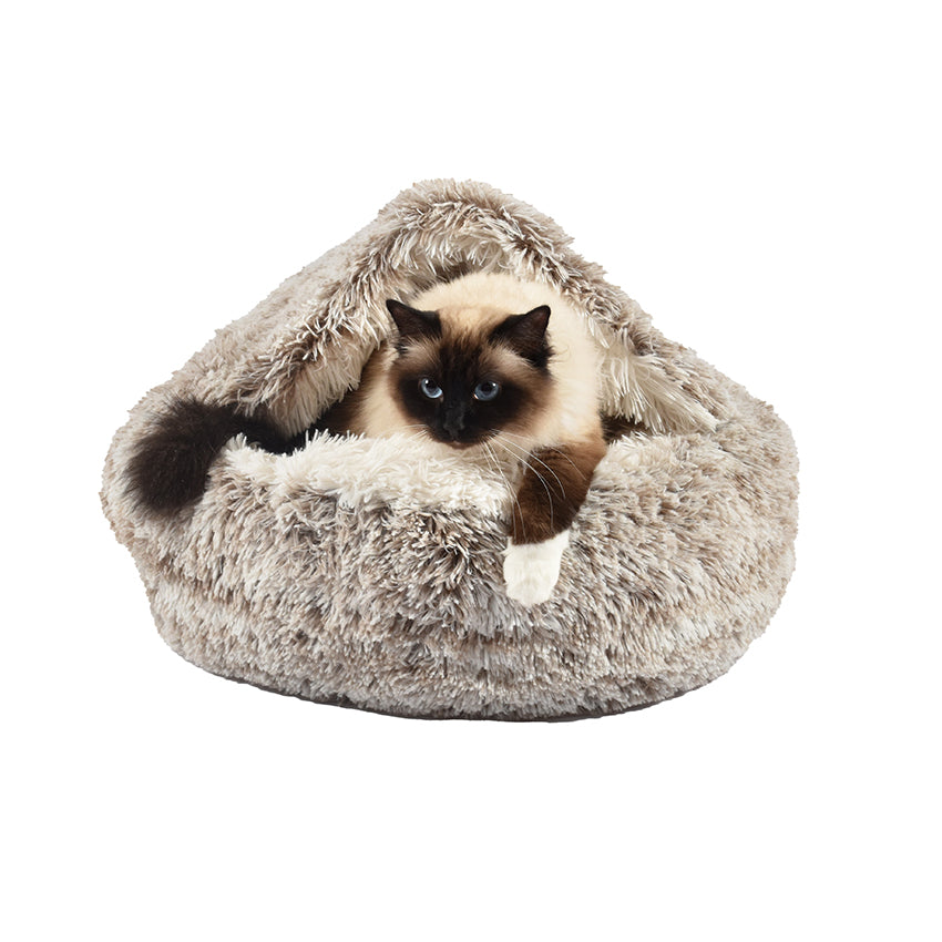 croci-bubble-poilu-niche-chat-panier-rond-beige-50-cm image 3
