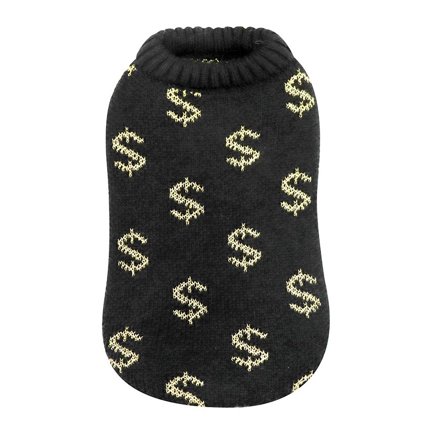 croci-dollars-pull-chien-motif-dollar-col-rond-35-cm image 2