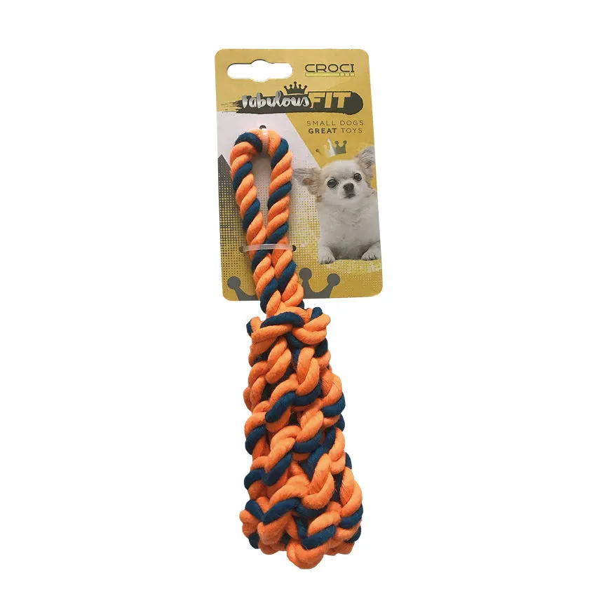 croci-mini-braid-jouet-chien-corde-tress-e-19-cm-orange image 1