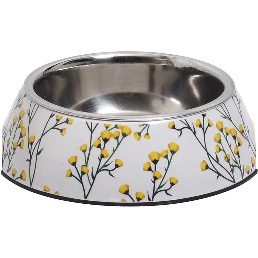 croci-bobby-fleur-gamelle-chien-blanche-450-ml image 1