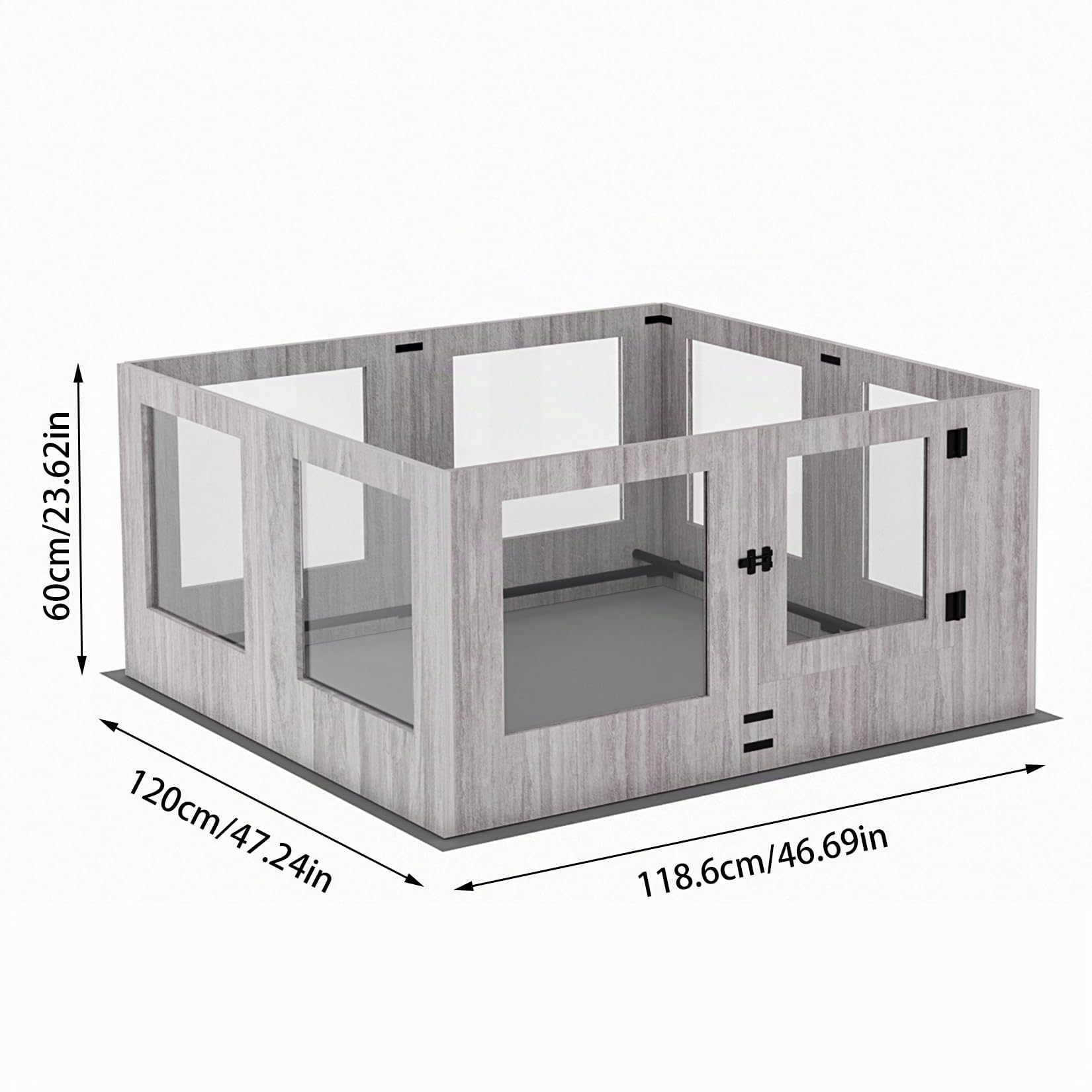 bingopaw-playpen-fence-parc-chien-verre-120cm-parc-complet-tapis image 3
