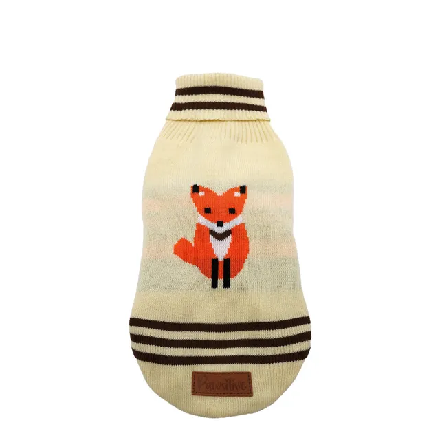croci-pull-col-roul-chien-beige-renard-35-cm image 1