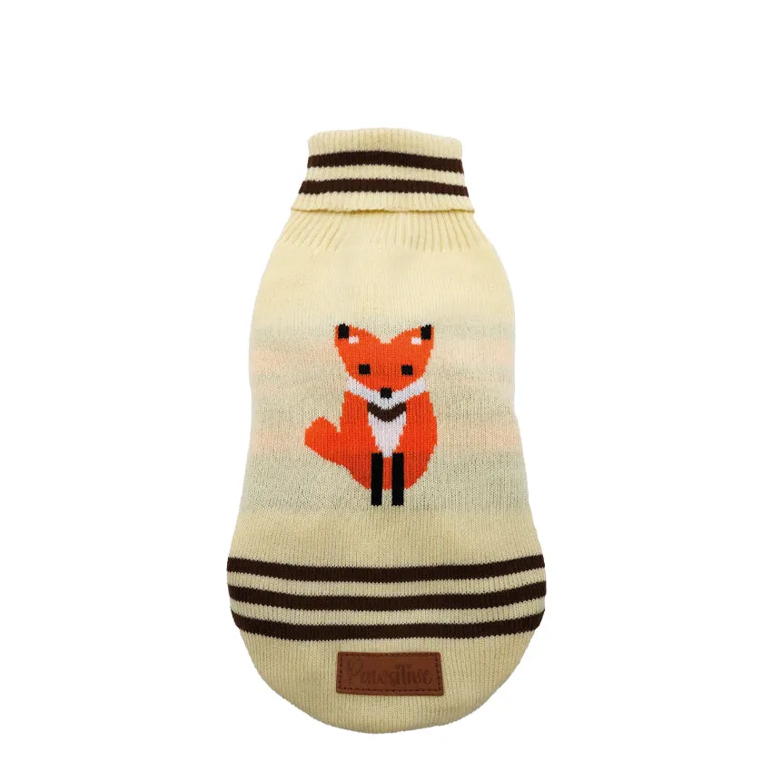 croci-pull-col-roul-chien-beige-renard-35-cm image 1