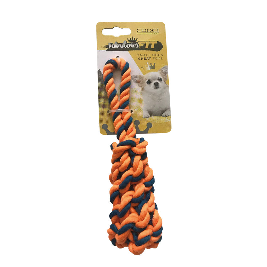 croci-mini-braid-jouet-chien-corde-tress-e-19-cm-orange image 1
