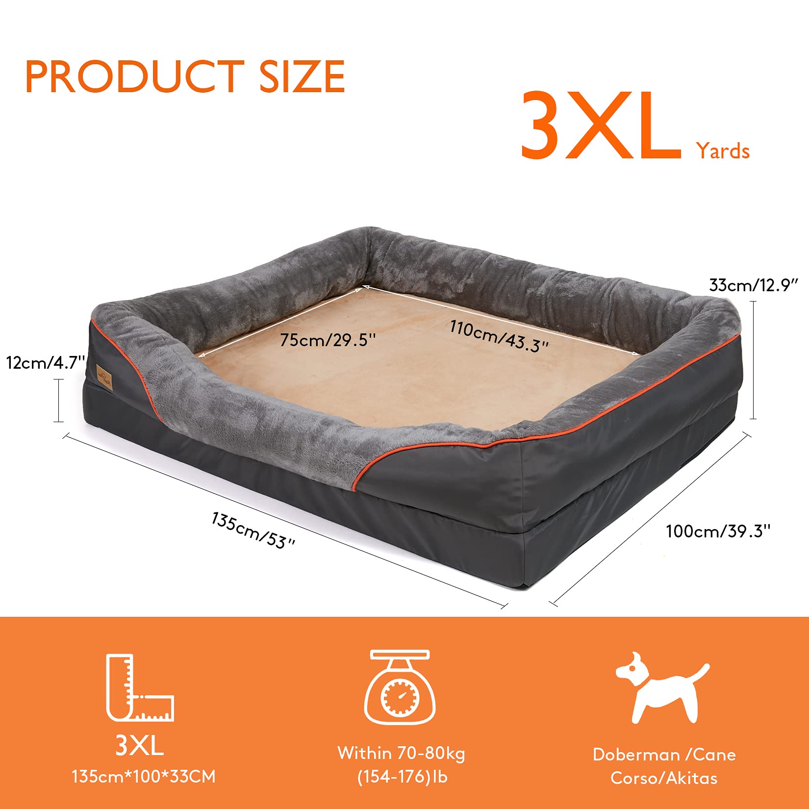 bingopaw-dog-bed-panier-chien-xxxl-135x100cm-m-moire-forme image 6