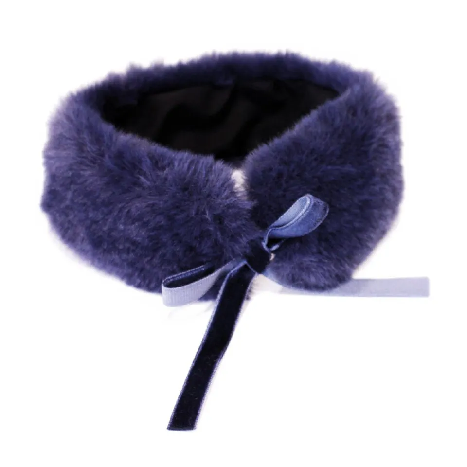croci-gorget-collier-chic-chien-peluche-bleue-32-cm image 1