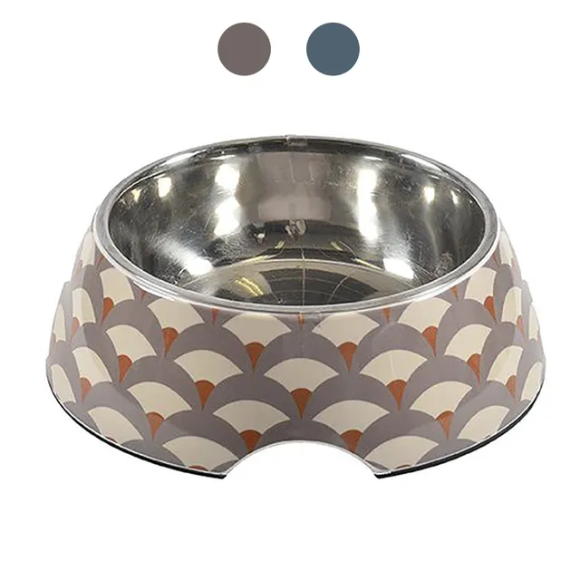 croci-bobby-geisha-gamelle-inox-chien-chat-bleue-450-ml image 1
