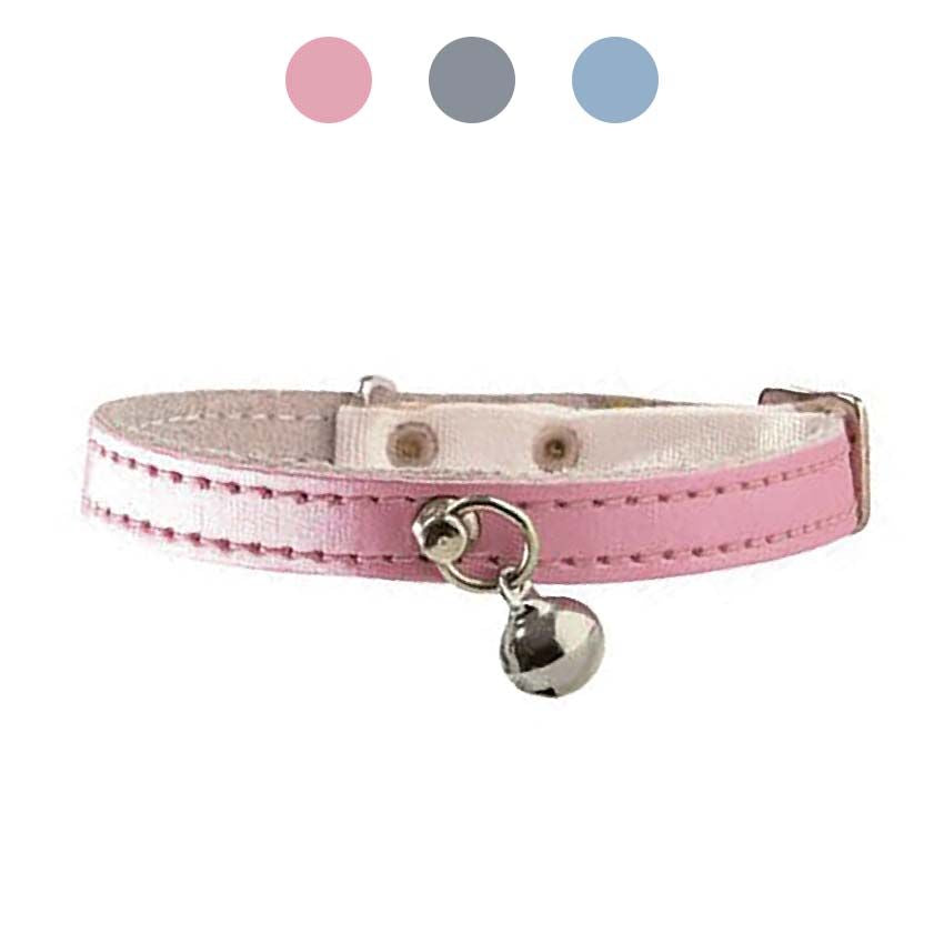 croci-bobby-irise-collier-chat-cuir-bleu-iris image 1
