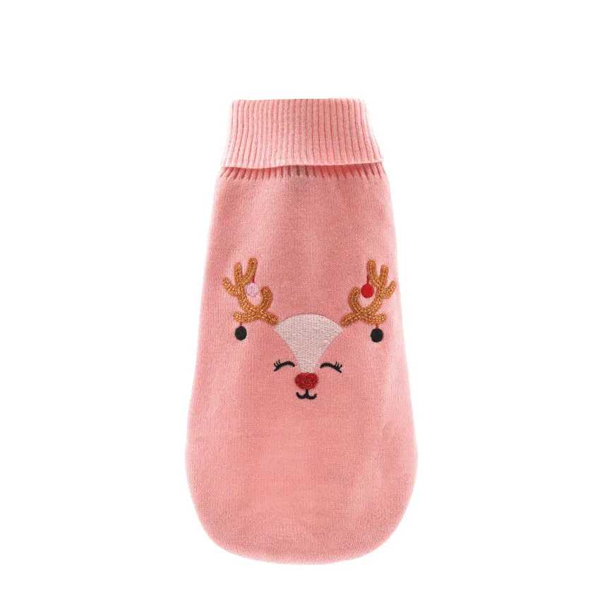 croci-dog-clothing-pull-renne-rose-pour-chien-20-cm-no-l image 1