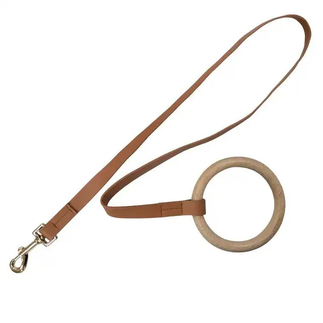 croci-round-chic-laisse-chien-cuir-v-gan-beige image 1