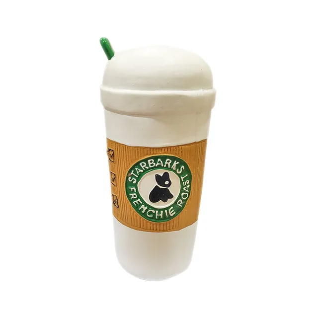 croci-coffee-take-away-jouet-latex-chien-gobelet-couineur image 1