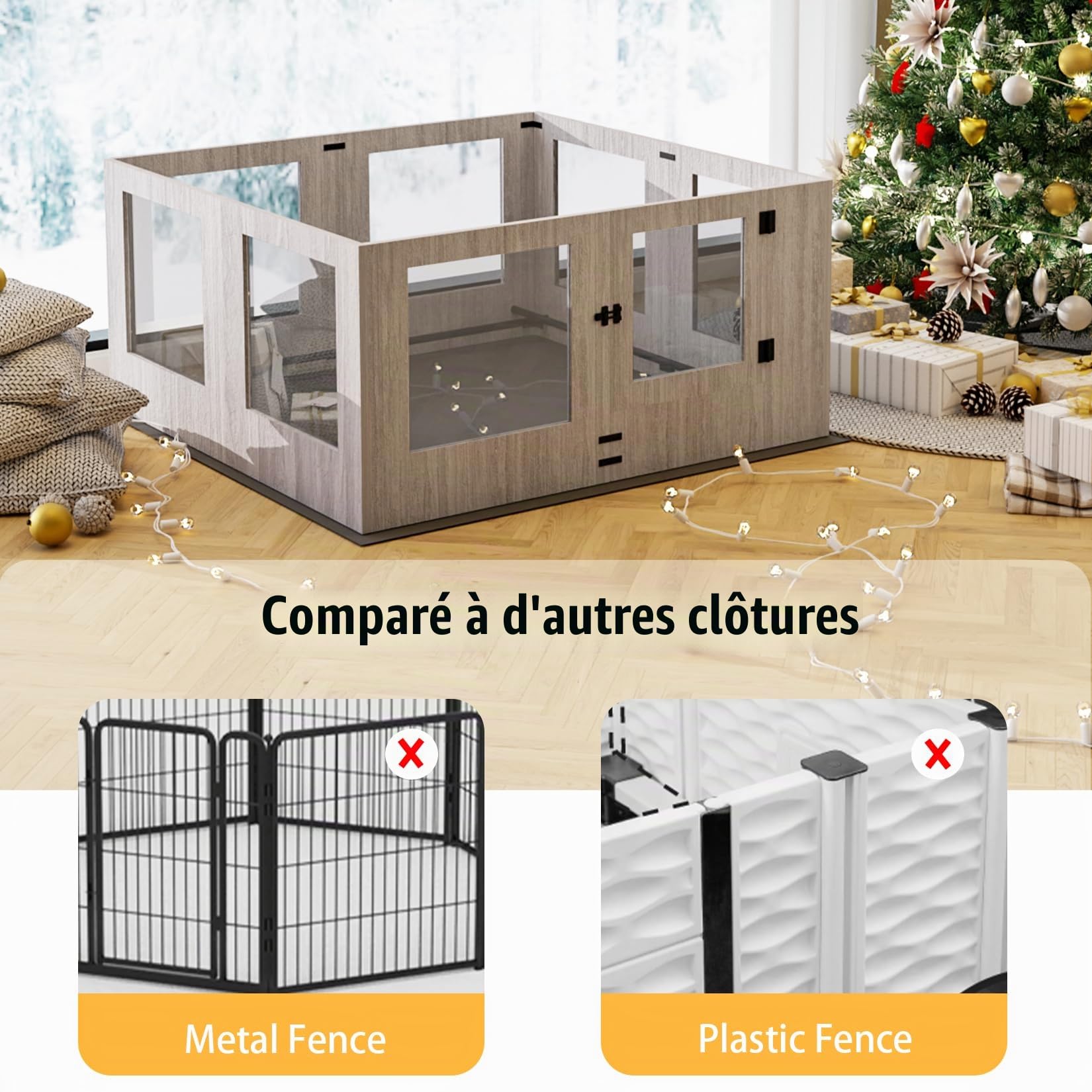 bingopaw-playpen-fence-parc-chien-verre-120cm-parc-complet-tapis image 6
