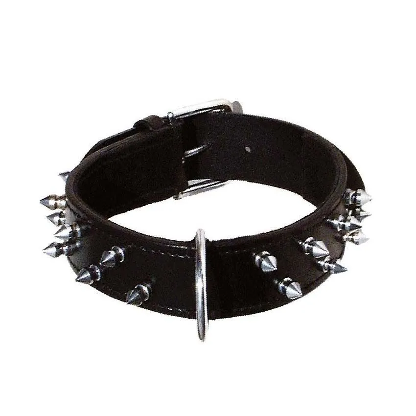 croci-bobby-rock-collier-chien-cuir-clout-noir-50-cm image 1