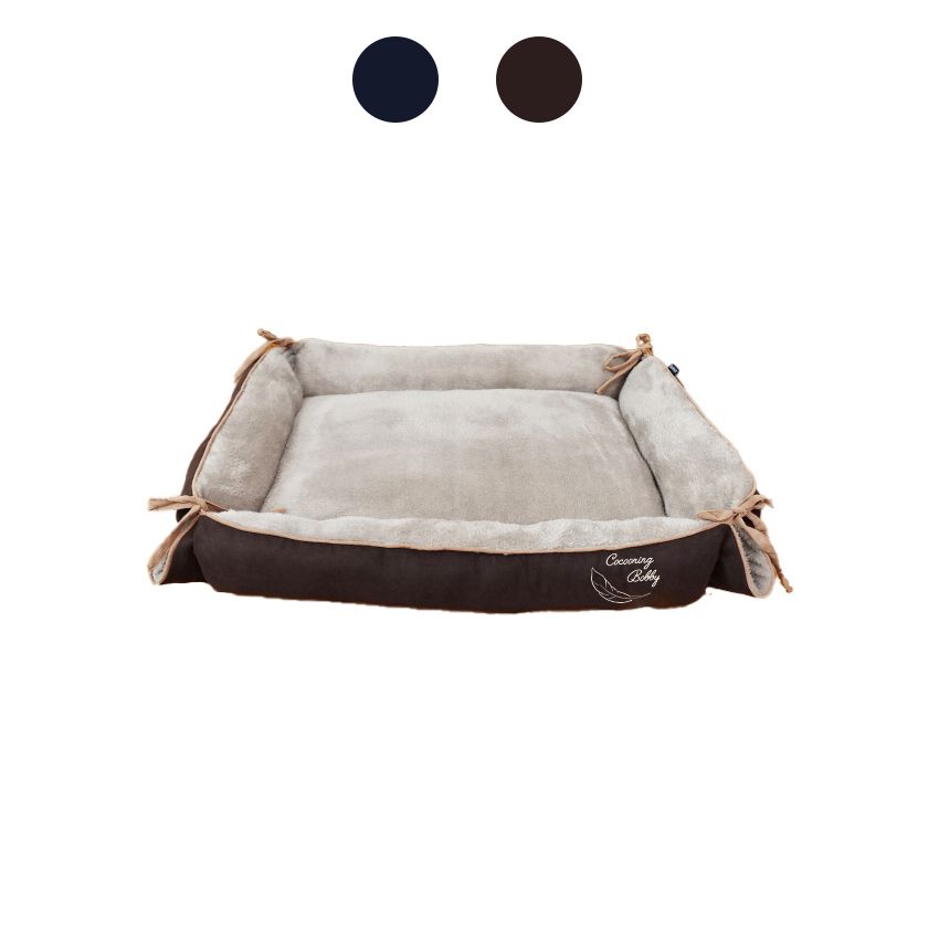croci-bobby-multirelax-panier-chien-bleu-coussin-plaid image 1