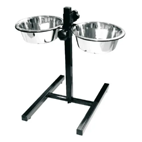croci-solid-dinner-gamelle-chien-sur-lev-e-noire-20-cm image 1