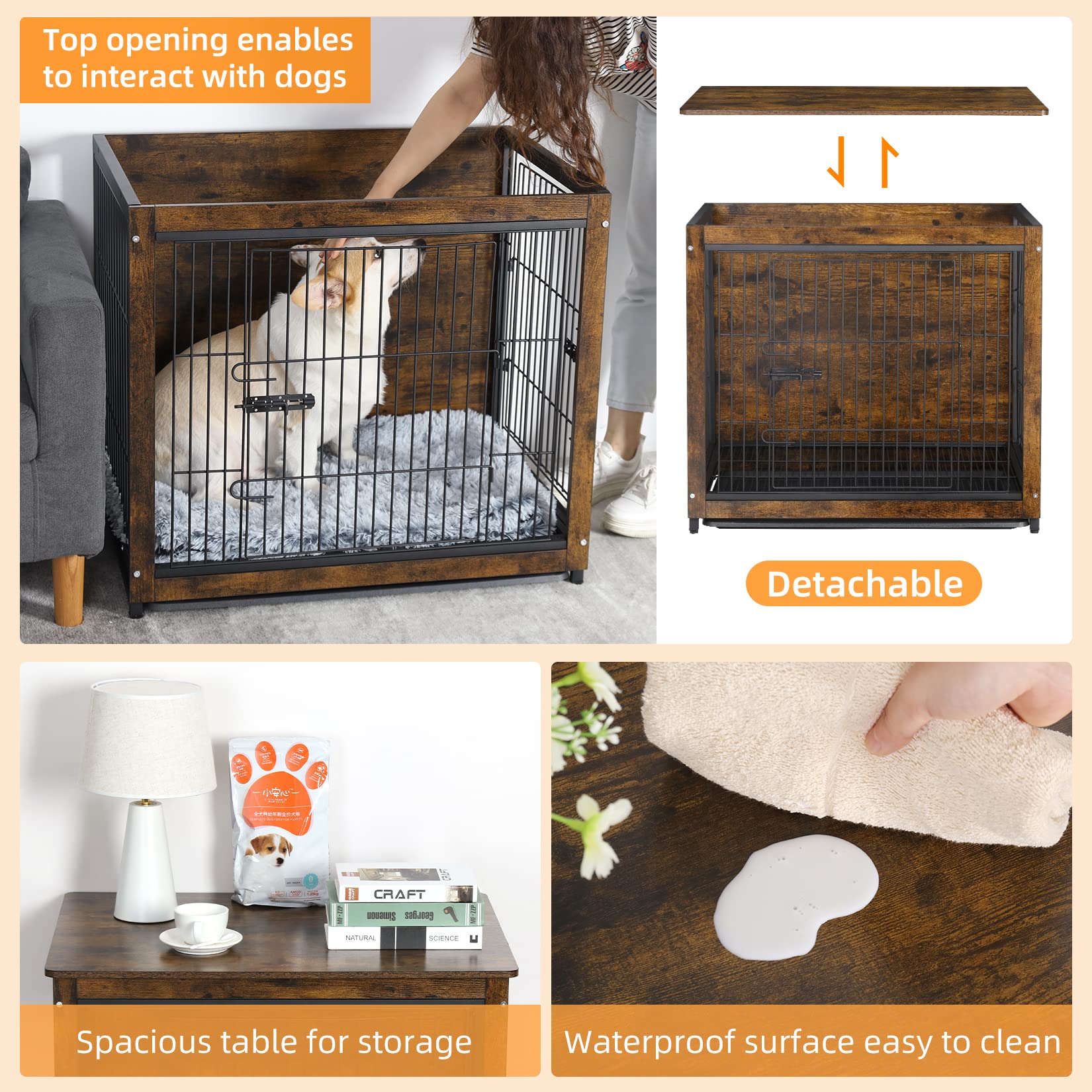 bingopaw-dog-crate-cage-chien-bois-63x51cm-double-porte image 6