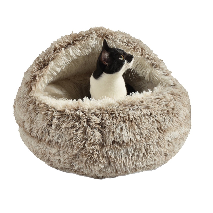 croci-bubble-poilu-niche-chat-panier-rond-beige-50-cm image 4