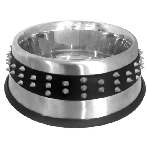 croci-rubber-studs-gamelle-chien-inox-0-85-l image 1