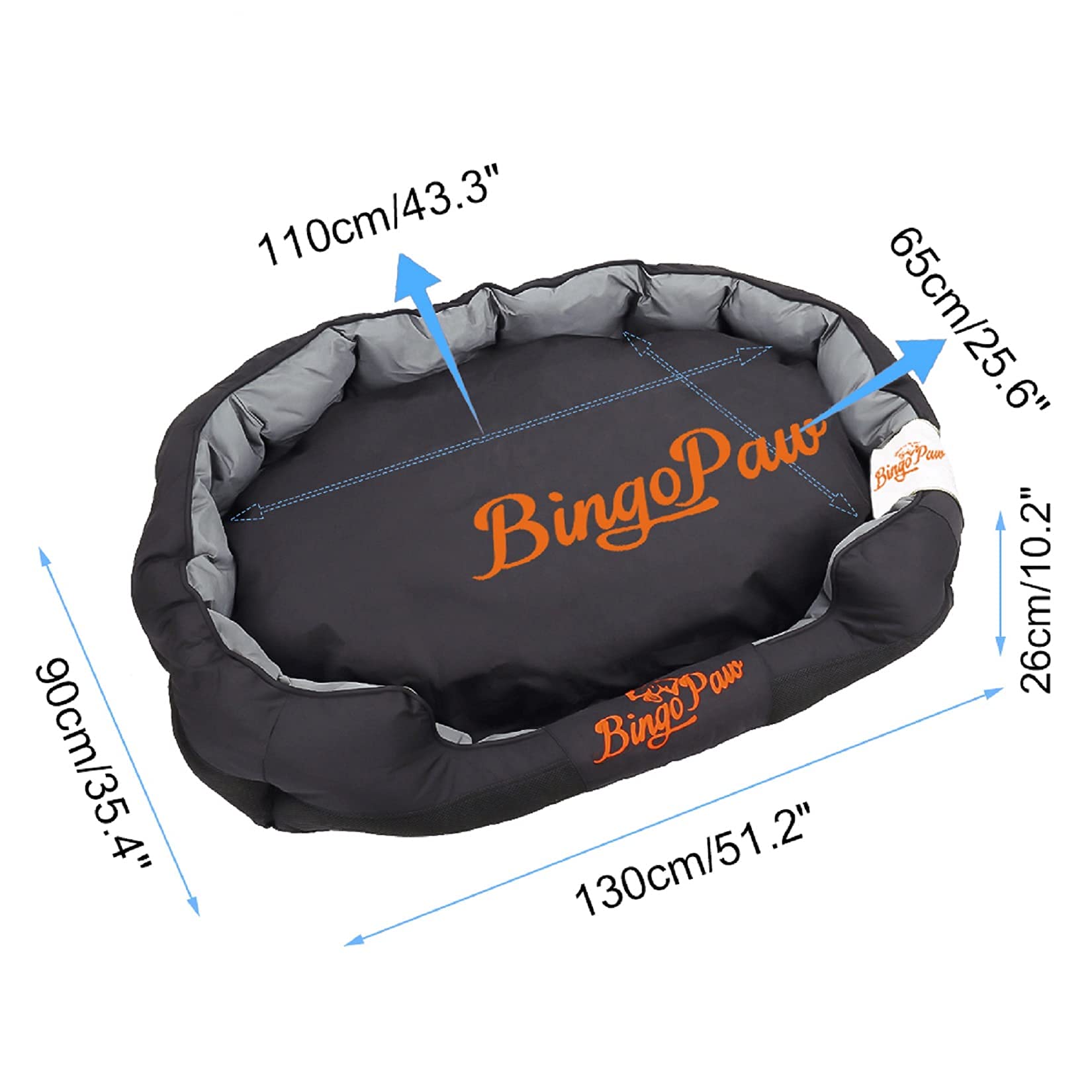 bingopaw-dog-bed-panier-chien-xxl-130x90cm-d-houssable-imperm-able image 4