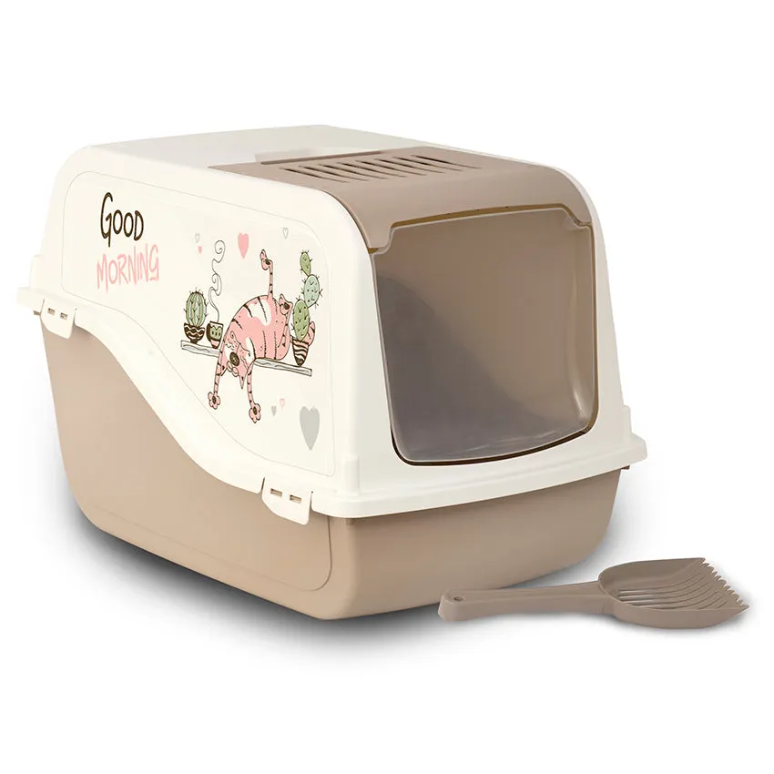 croci-morgana-nosy-maison-de-toilette-chat-ferm-e-beige image 1