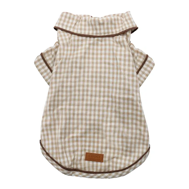 croci-chemise-chien-carreaux-beige-taille-30-velcro image 1