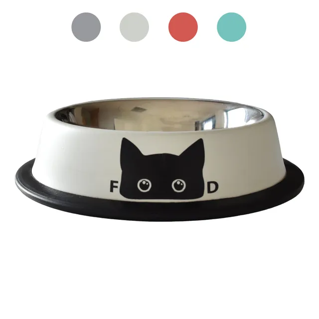 croci-bobby-chat-gamelle-chat-inox-blanche-240-ml image 1
