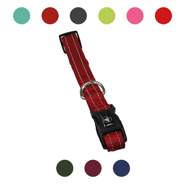 croci-soft-reflective-collier-chien-nylon-rouge-35-55 image 1