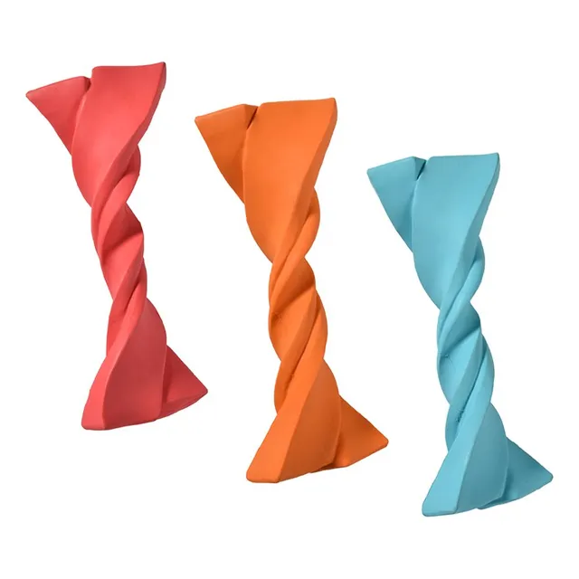 croci-bobby-twist-jouet-chien-caoutchouc-orange-m image 1