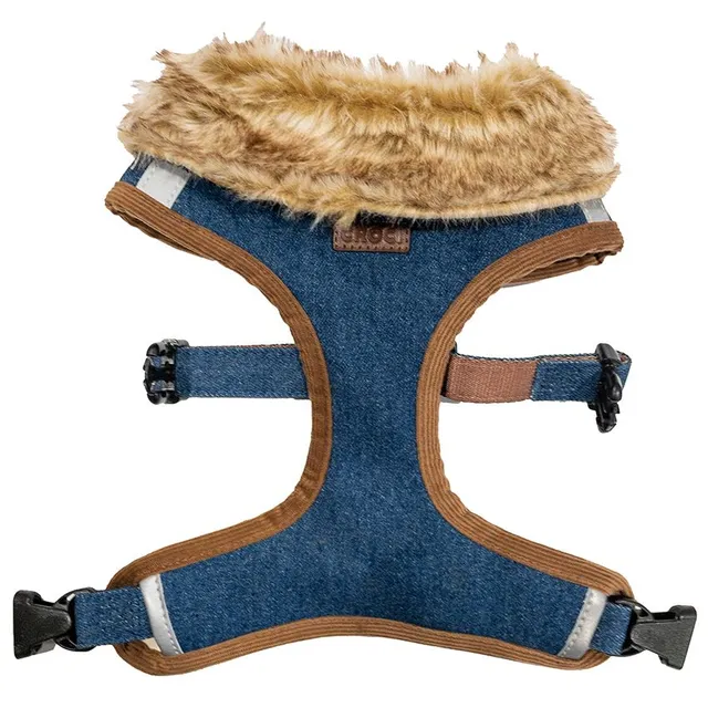 croci-boho-harnais-chien-r-versible-30-39-cm-denim image 1