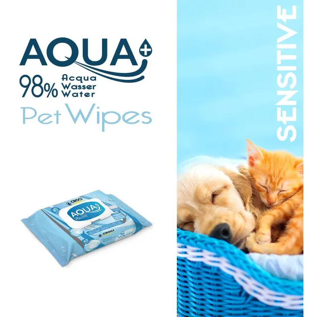 croci-aqua-lingettes-animaux-peau-sensible-40-pcs image 1