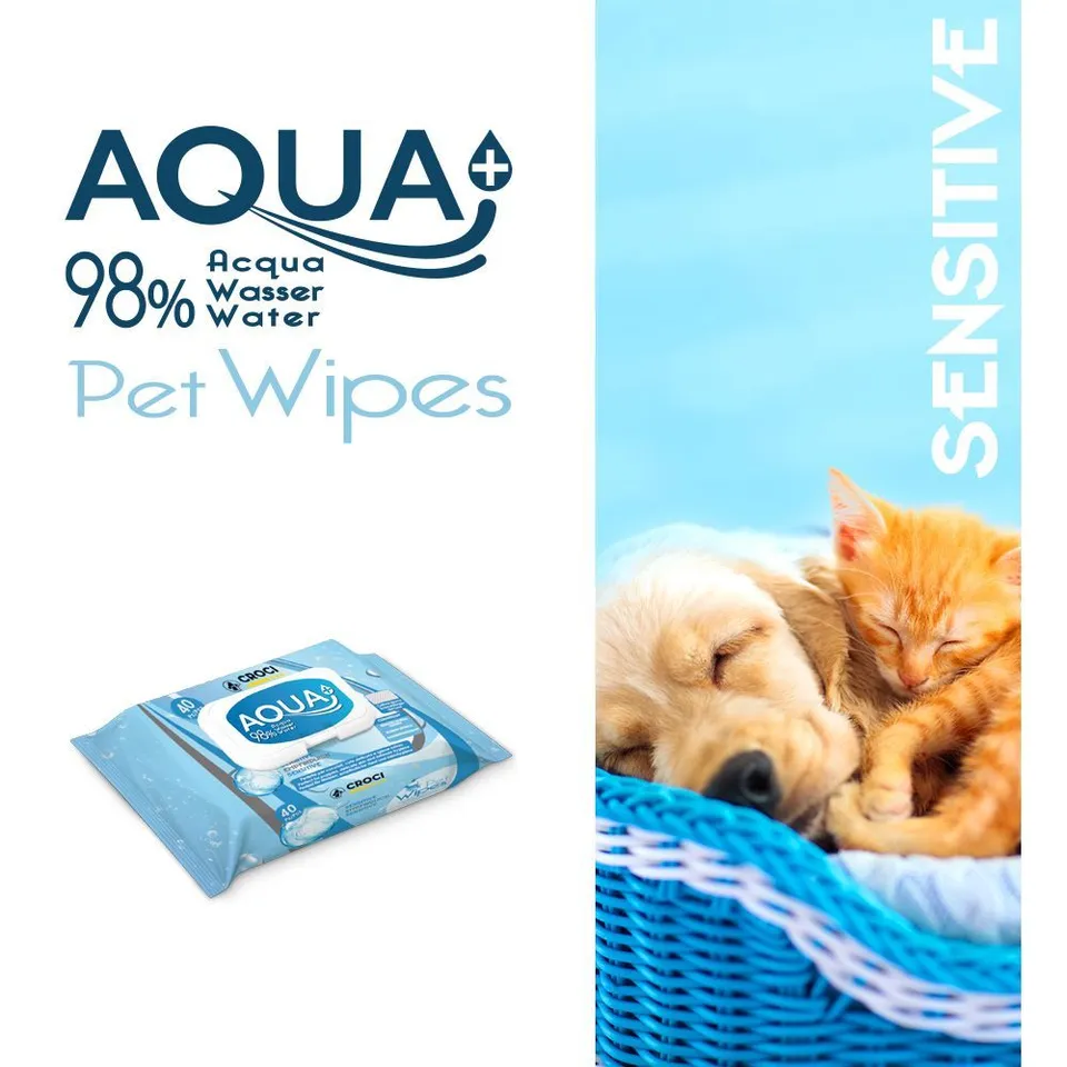 croci-aqua-lingettes-animaux-peau-sensible-40-pcs image 1
